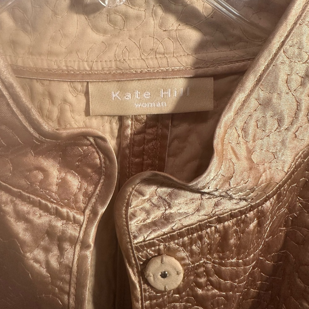 Kate Hill Metallic waffle Gold Jacket size 1X, Preloved excellent condition - Picture 2 of 11